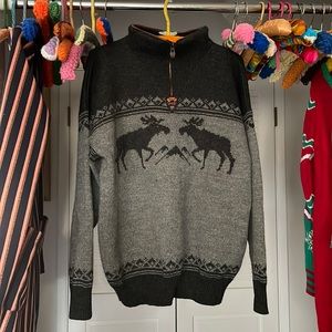 Dale of Norway Wool Sweater Moose Design M